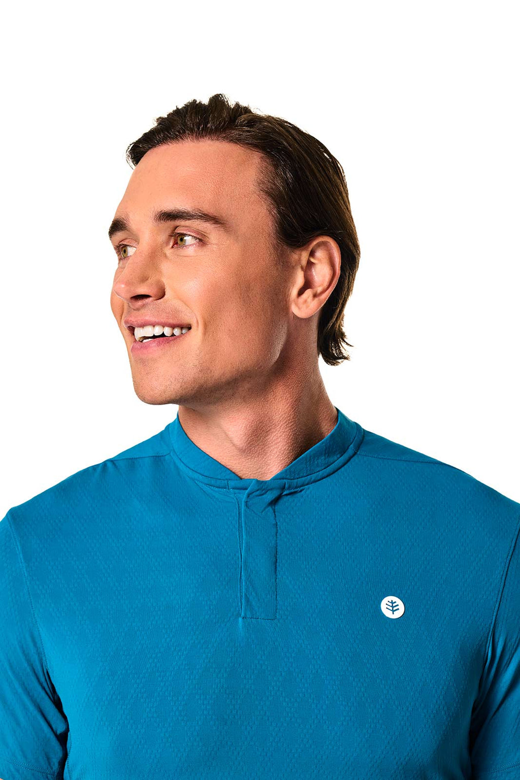 CourtLight Mock Neck Tennis Top | Bluejay Diamond Jacquard