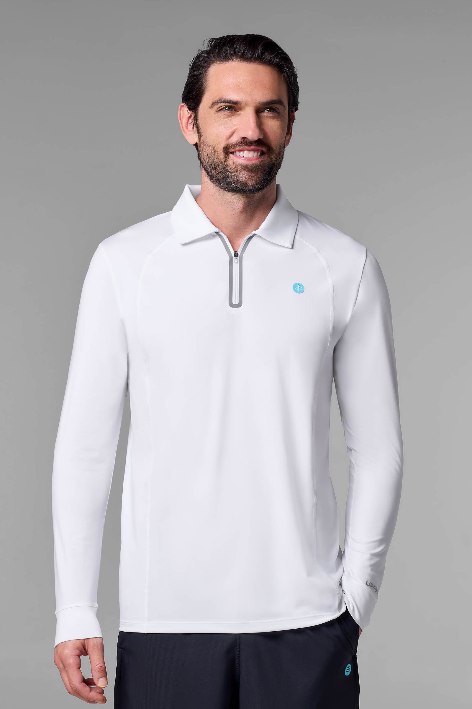 Men's 19th Hole Drive Long Sleeve Golf Polo | White