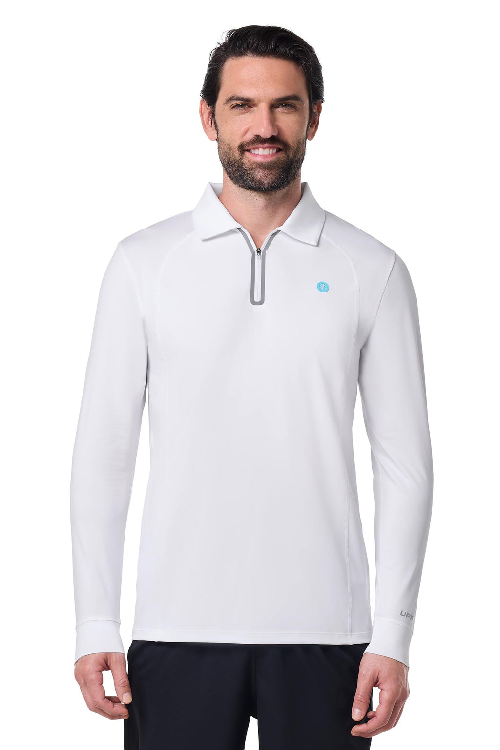 Men's 19th Hole Drive Long Sleeve Golf Polo | White