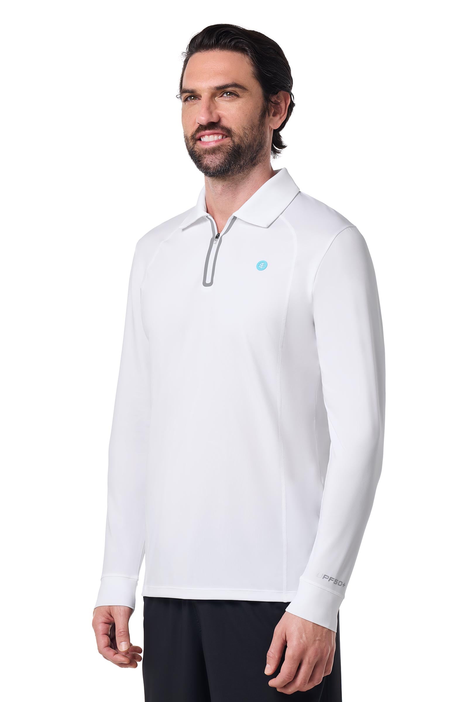Men's 19th Hole Drive Long Sleeve Golf Polo | White