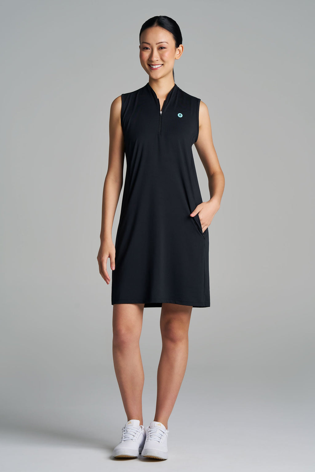Women's Backspin Sleeveless Golf Dress | Black