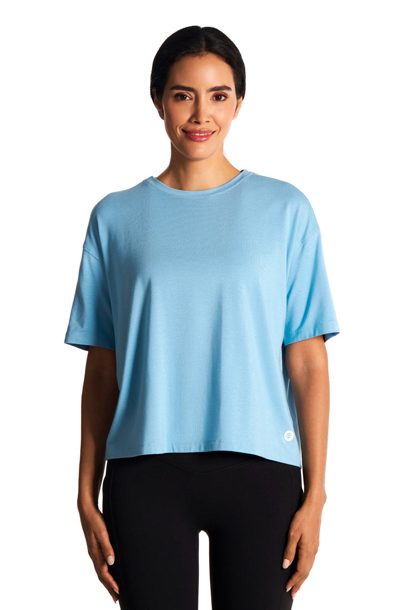Women's Studio Yoga Short Sleeve T-Shirt | Arctic Blue