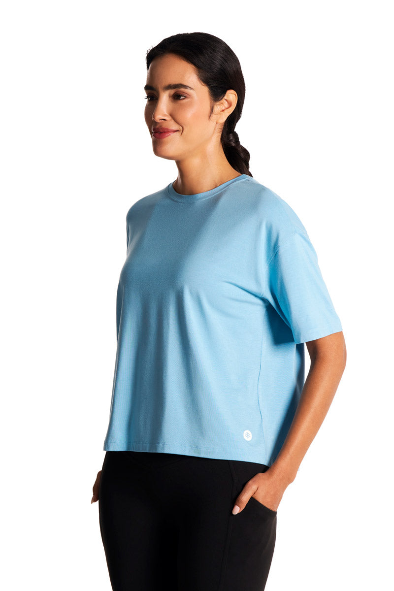 Women's Studio Yoga Short Sleeve T-Shirt | Arctic Blue