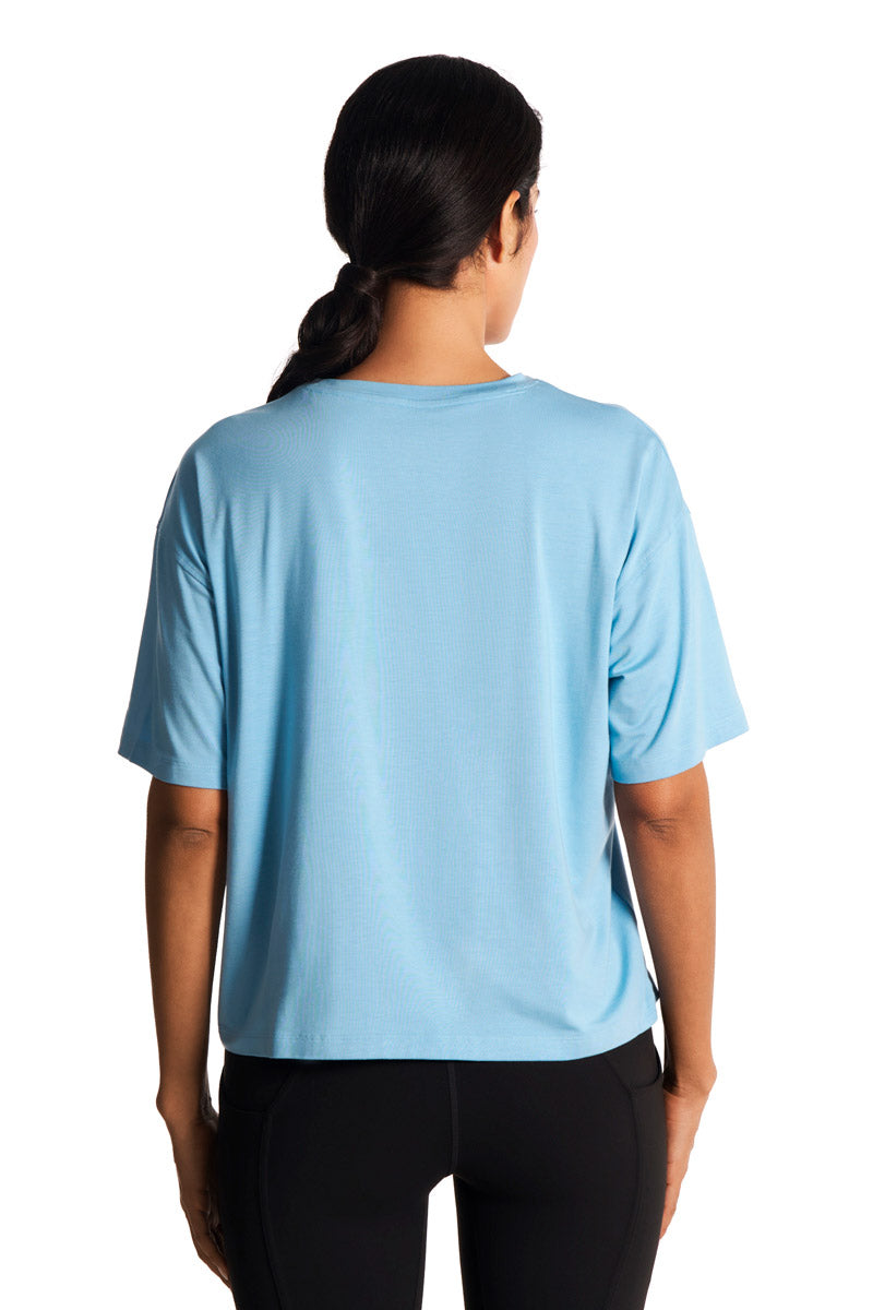 Women's Studio Yoga Short Sleeve T-Shirt | Arctic Blue