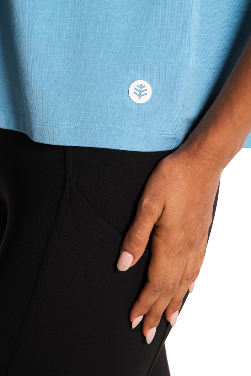 Women's Studio Yoga Short Sleeve T-Shirt | Arctic Blue