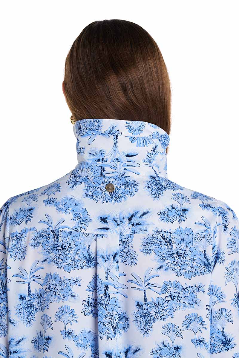 Women's Castaneda Flared Shirt Dress with Long Sleeves | Periwinkle Isla Bonita