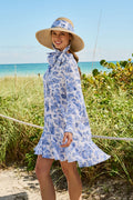 Women's Castaneda Flared Shirt Dress with Long Sleeves | Periwinkle Isla Bonita