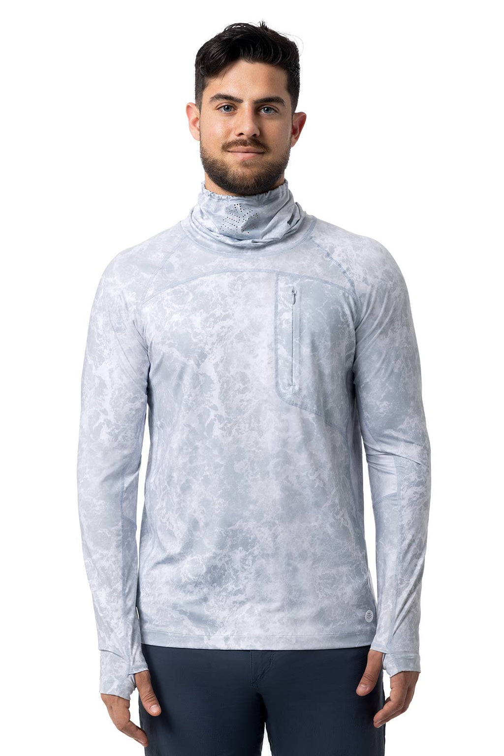 Men's Andros Vented Fishing T-Shirt | Grey Water Print