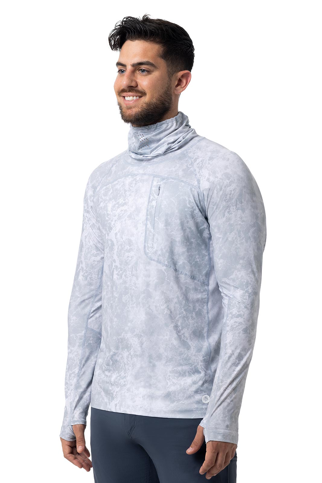 Men's Andros Vented Fishing T-Shirt | Grey Water Print