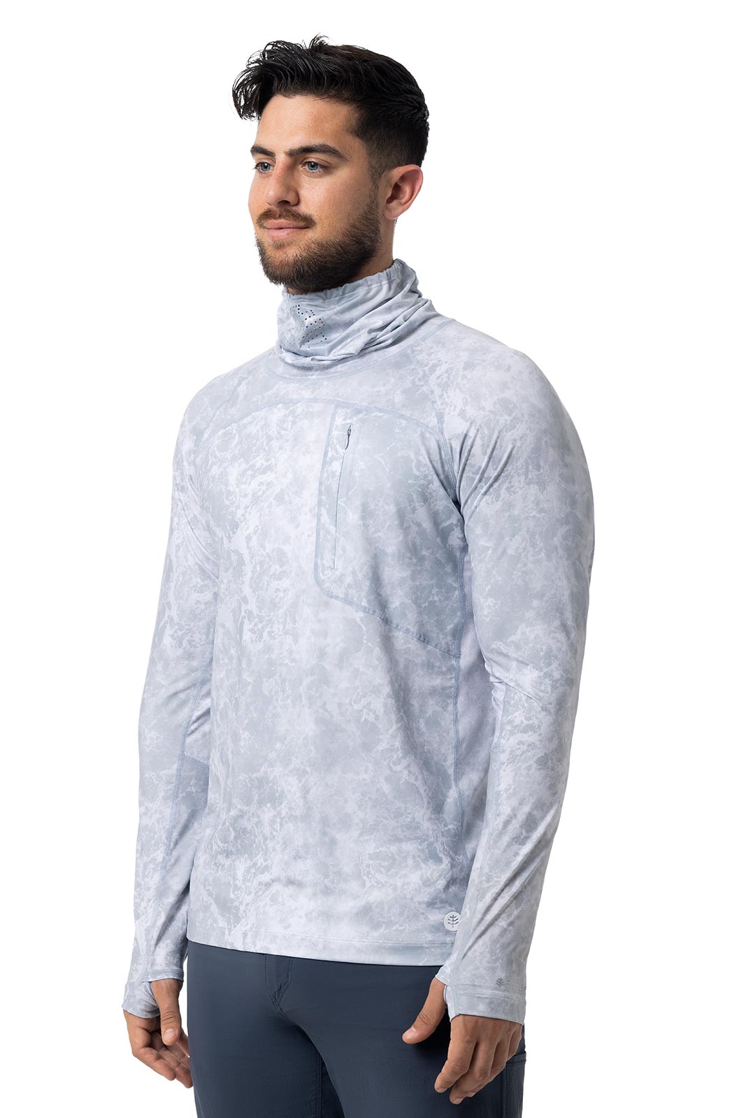 Men's Andros Vented Fishing T-Shirt | Grey Water Print