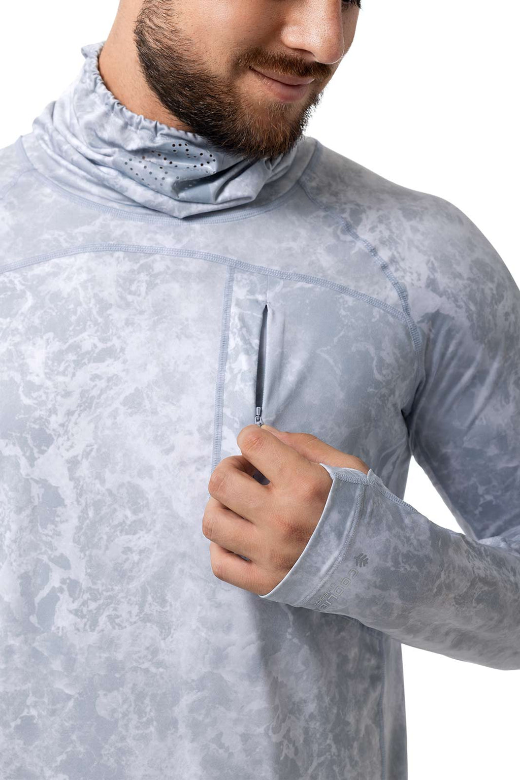 Men's Andros Vented Fishing T-Shirt | Grey Water Print