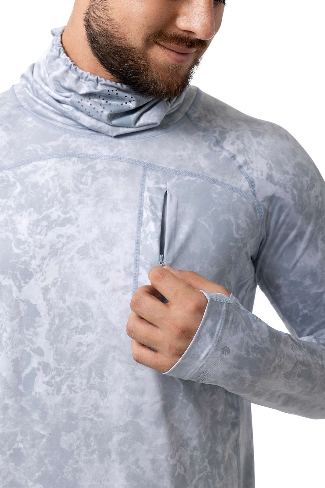 Men's Andros Vented Fishing T-Shirt | Grey Water Print