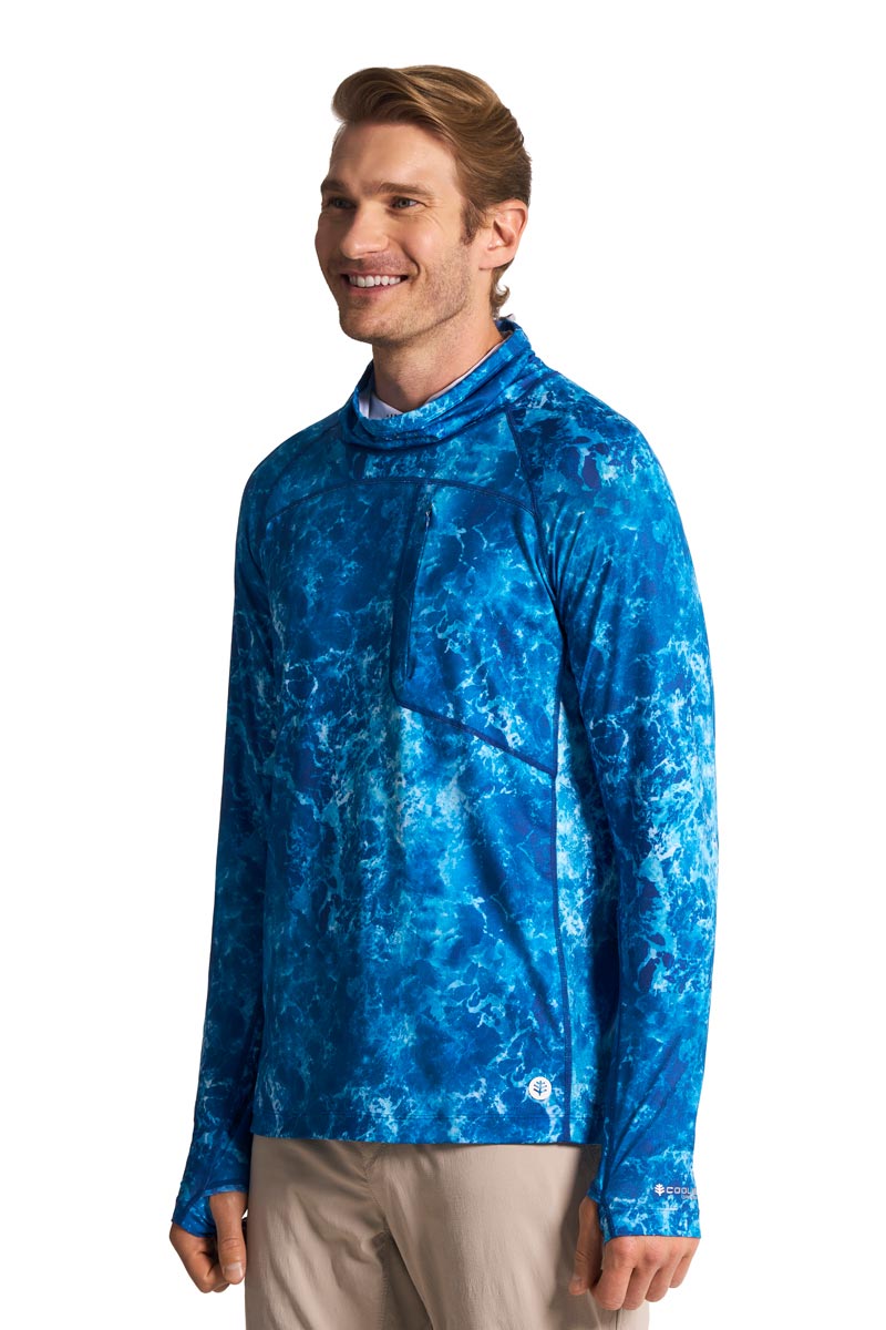 Men's Andros Vented Fishing T-Shirt | Blue Water Print