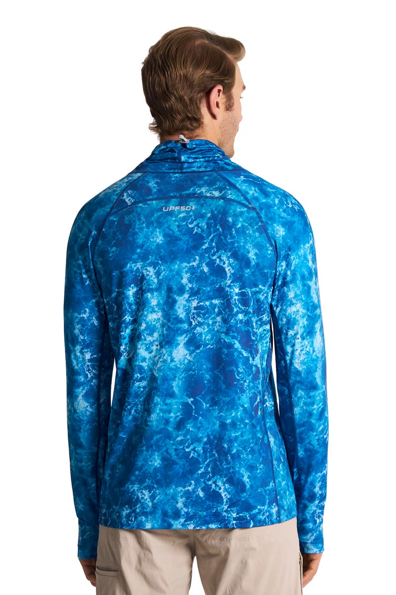 Men's Andros Vented Fishing T-Shirt | Blue Water Print