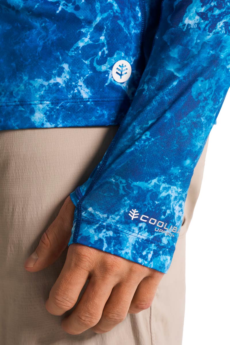 Men's Andros Vented Fishing T-Shirt | Blue Water Print
