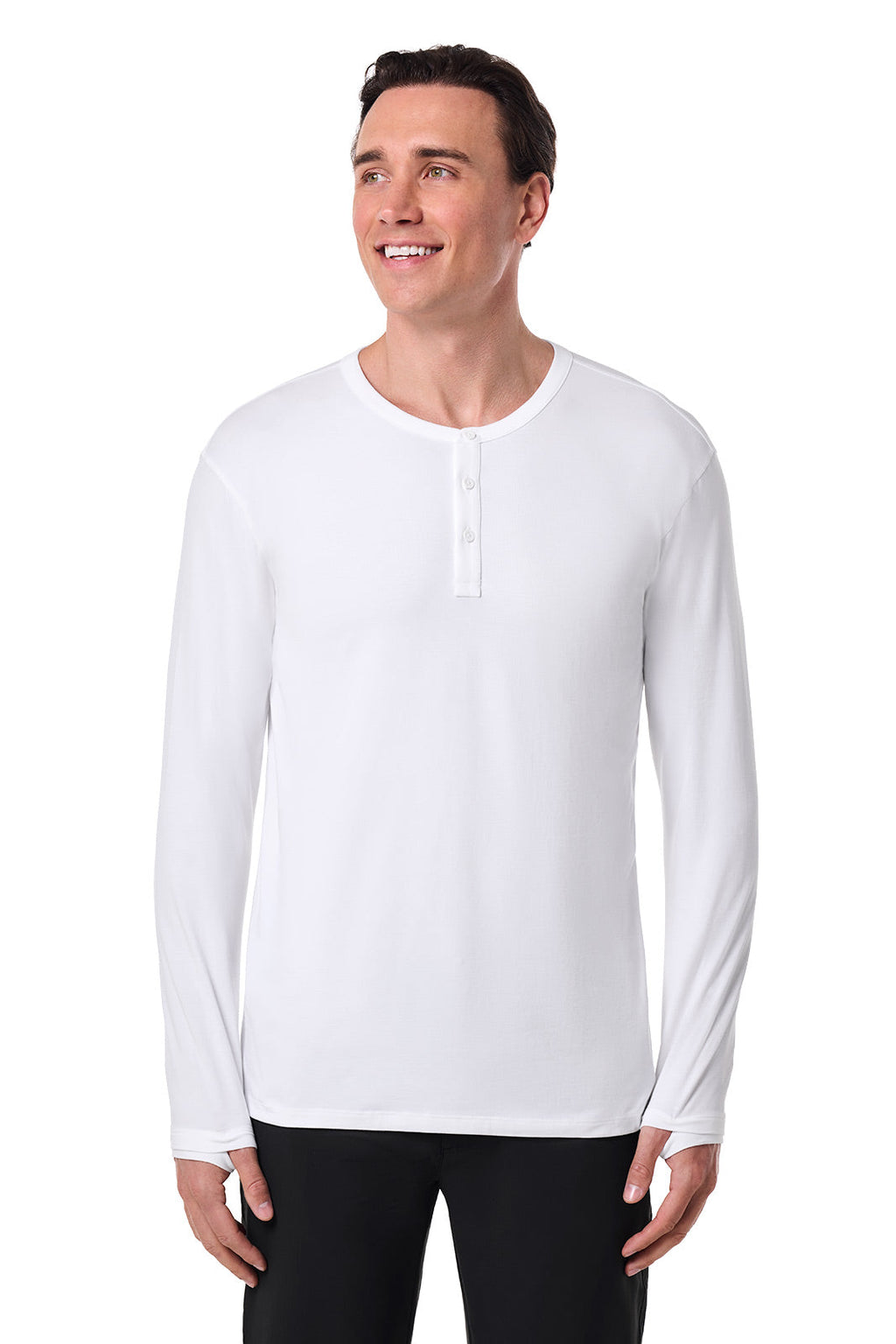 Men's Hallandale Long Sleeve Henley T-Shirt | White