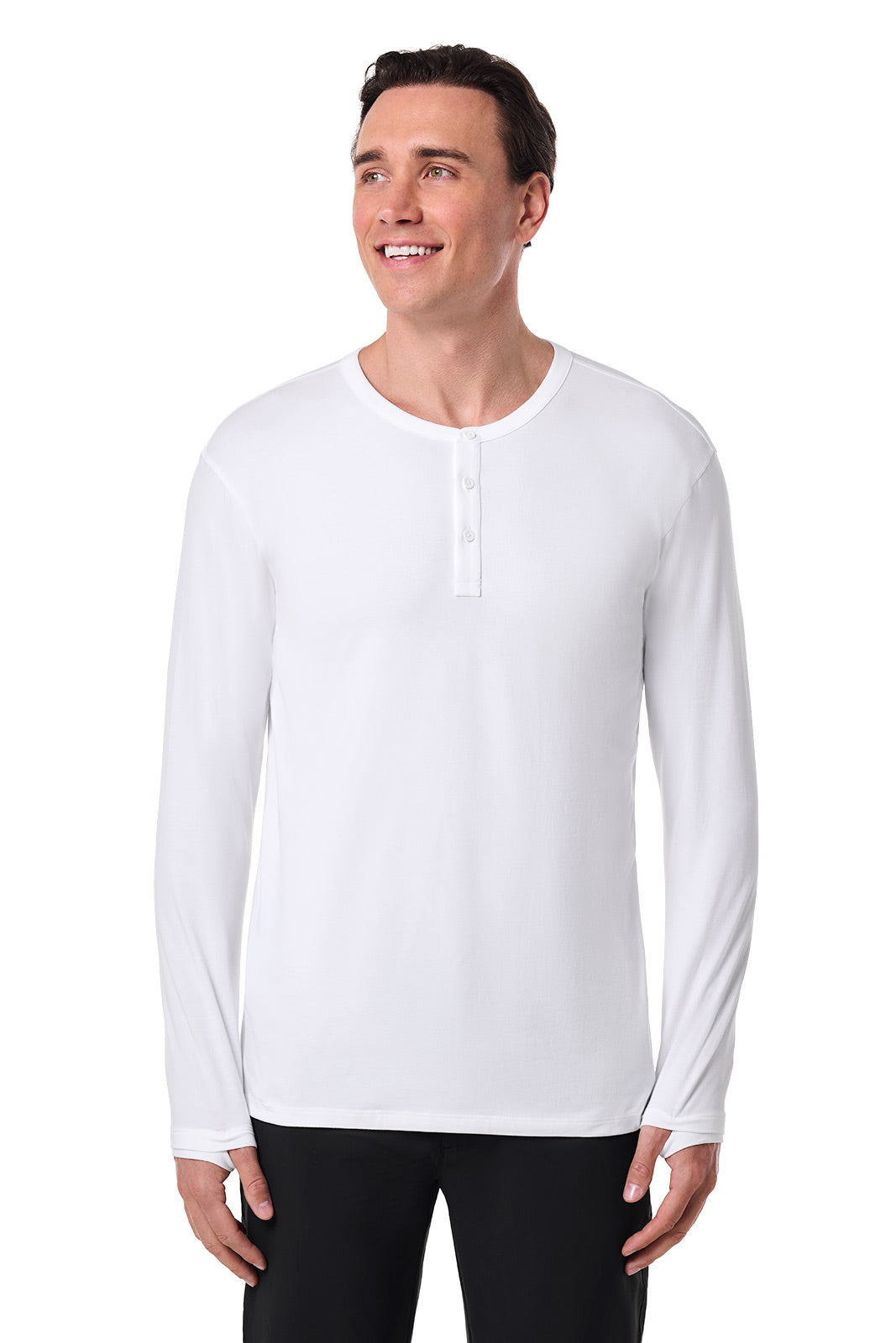 Men's Hallandale Long Sleeve Henley T-Shirt | White