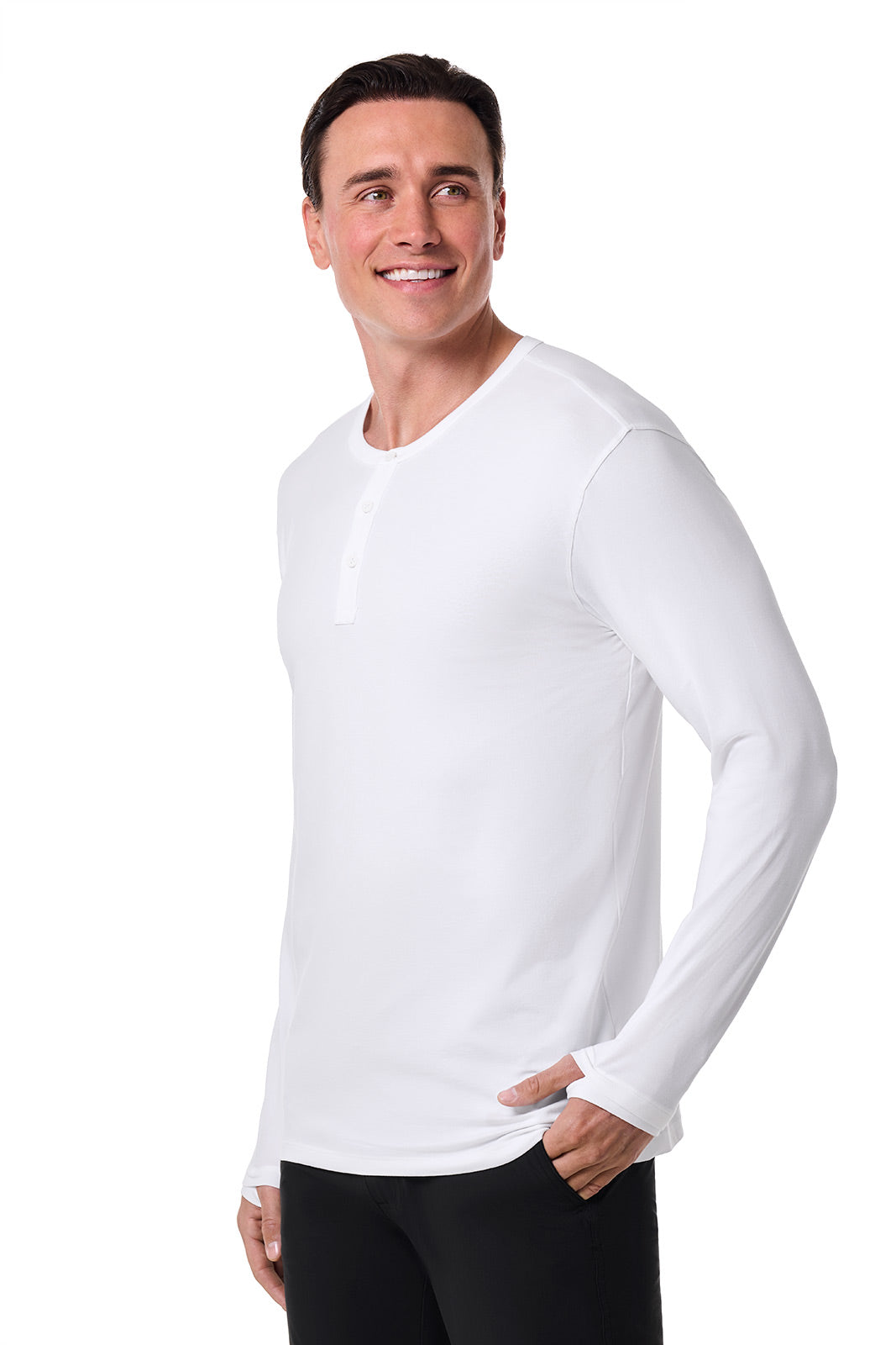 Men's Hallandale Long Sleeve Henley T-Shirt | White
