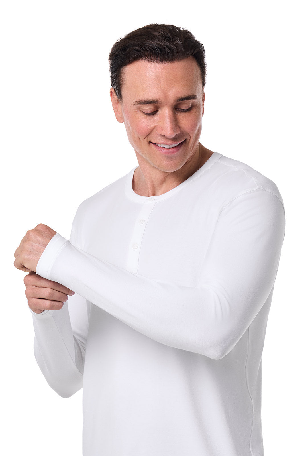 Men's Hallandale Long Sleeve Henley T-Shirt | White