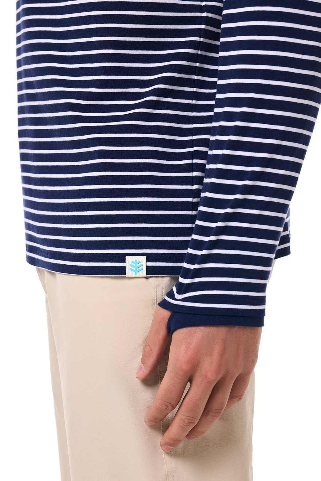 Men's Hallandale Long Sleeve Henley T-Shirt | Navy/White Stripe