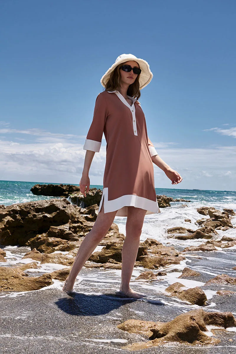 Icaria Tunic Dress | Mocha Mousse