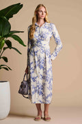 The Captiva 2.0 Shirt Dress | Vanilla China Blue Damask