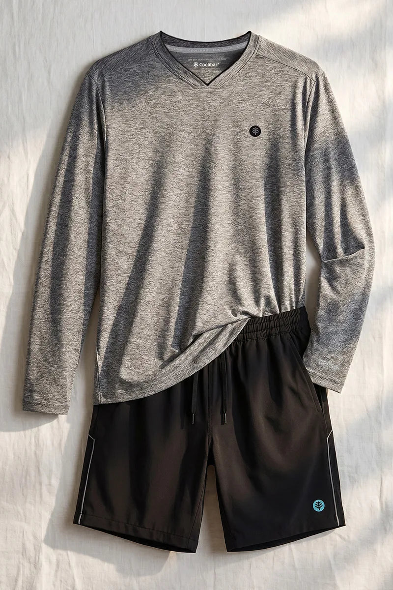 Men's Tiebreaker Long Sleeve Tennis T-Shirt | Charcoal Heather