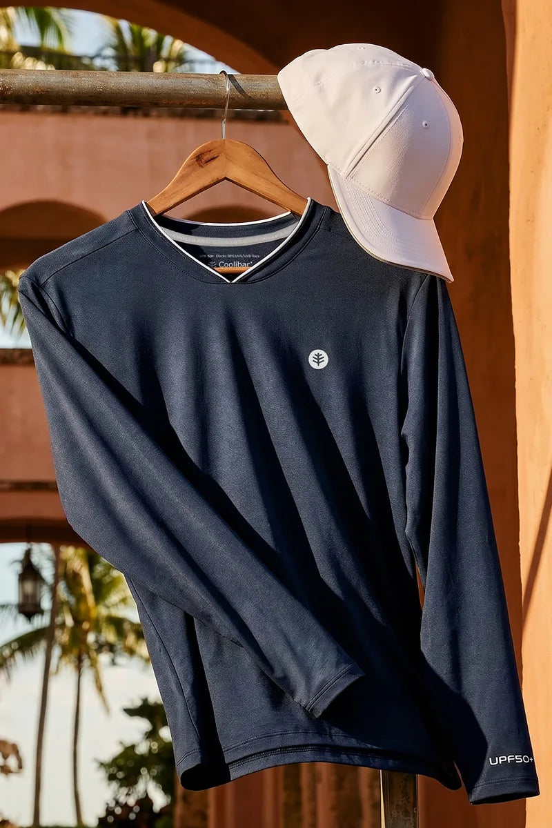 Men's Tiebreaker Long Sleeve Tennis T-Shirt | Navy