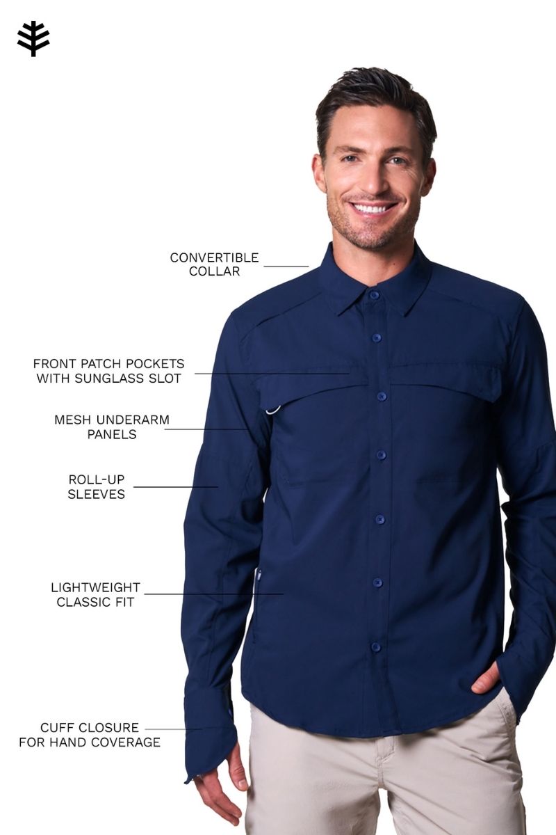 Men's Nassau Long Sleeve Fishing Shirt | Navy