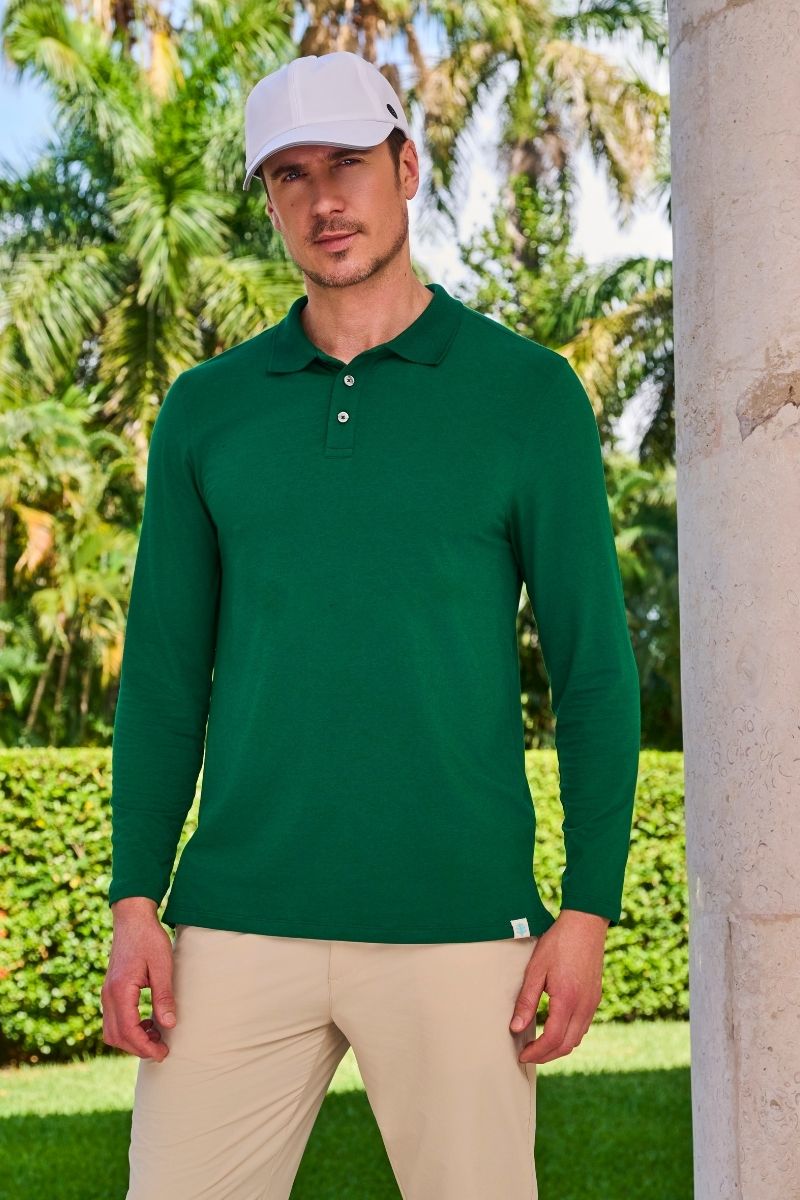 Men's Coppitt Long Sleeve Weekend Polo | Eden Green