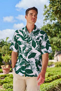 Men's Safari Camp Shirt | Eden Green Palm Paradise