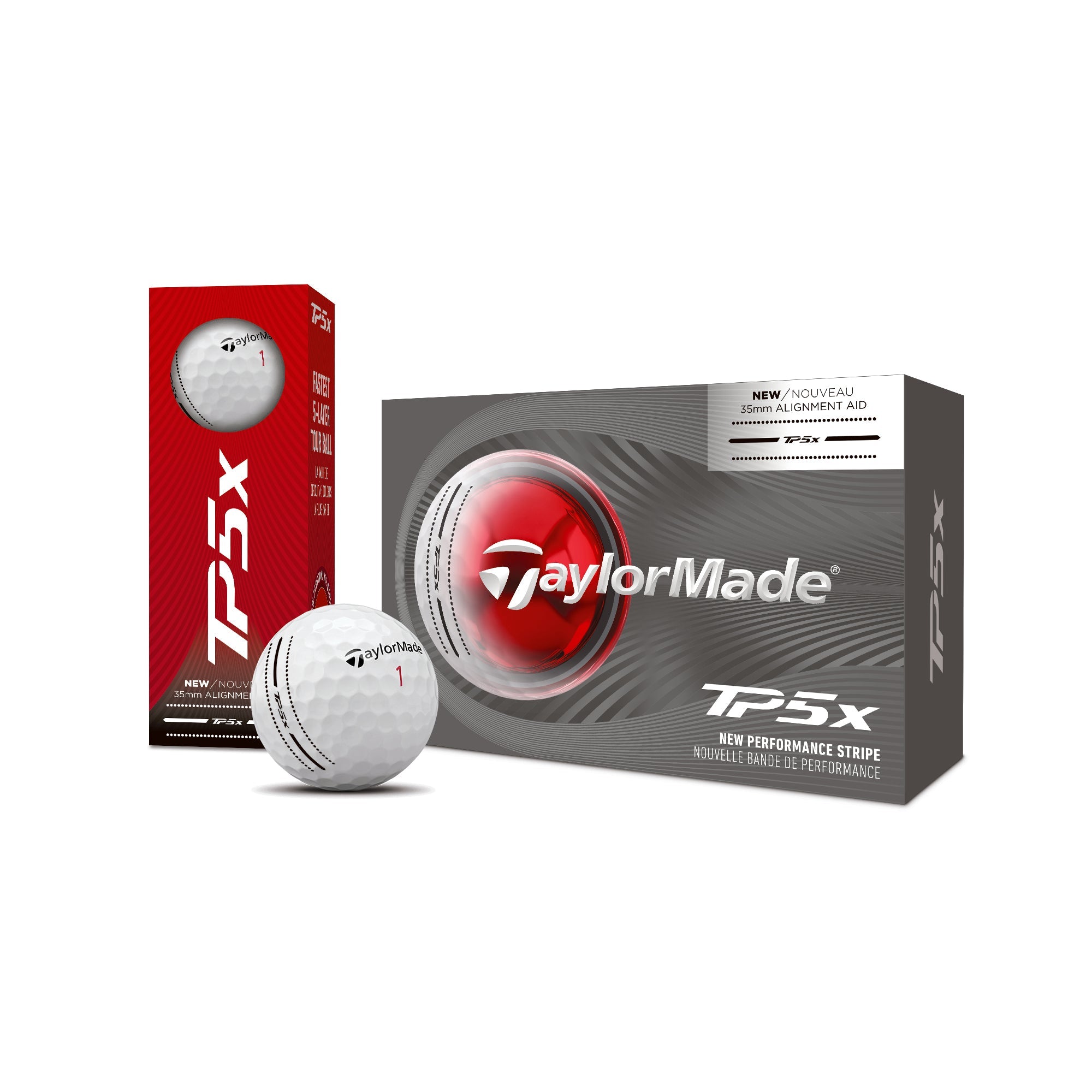 TaylorMade TP5x Performance Stripe Golf Balls 2026 - 6 Pack