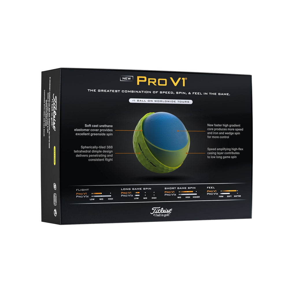 Titleist Pro V1 Golf Balls 2025 - Yellow