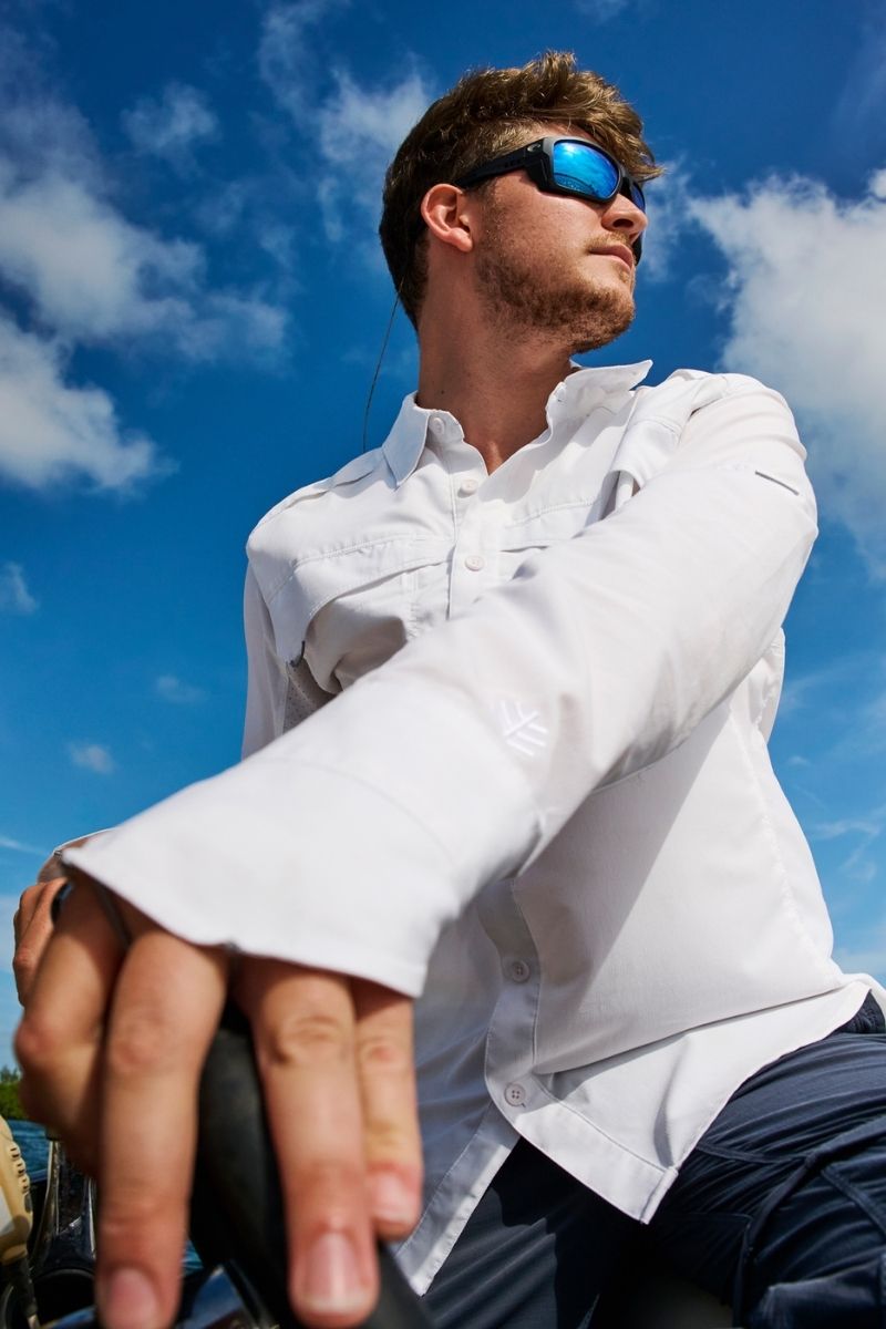 Men's Nassau Long Sleeve Fishing Shirt | White