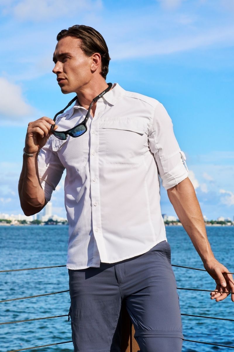 Men's Nassau Long Sleeve Fishing Shirt | White
